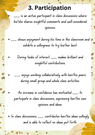 Report Card General Comments Collection - image 4 of 5