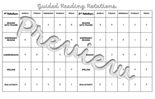 Guided Reading Groups - timetables and group organisers - image 2 of 8