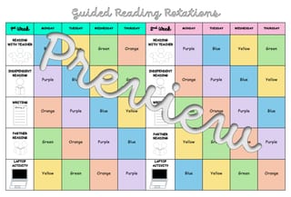 Guided Reading Groups - timetables and group organisers - image 5 of 8