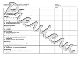 Guided Reading or Reading Groups Checklist/tracker - skills and strategies - image 4 of 4
