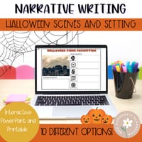 Halloween Setting Narrative Writing Prompts | Year 3 and 4 - thumbnail 1 of 4