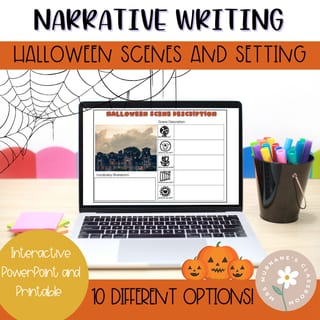 Halloween Setting Narrative Writing Prompts | Year 3 and 4 - image 1 of 4