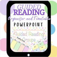 Guided Reading Timetable and Organisers PowerPoint - Editable (pastel polka dot theme) - thumbnail 1 of 5