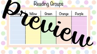 Guided Reading Timetable and Organisers PowerPoint - Editable (pastel polka dot theme) - image 4 of 5