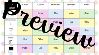 Guided Reading Timetable and Organisers PowerPoint - Editable (pastel polka dot theme) - image 5 of 5