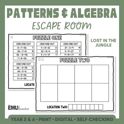 Patterns & Algebra Maths Escape Room | Order Of Operation | Algorithm | Year 5 & 6