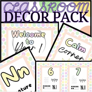 Classroom Decor Pack and Daily PowerPoint - Pastel Polka Dots - image 1 of 9