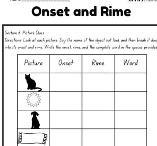 Onet and Rime Assessment - image 1 of 2