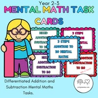 Mental Math Task Cards Years 2-3