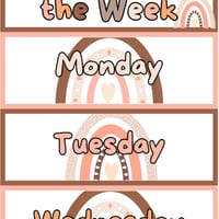 Neutral Rainbow Classroom Decor Pack PLUS Daily PowerPoint - thumbnail 5 of 9