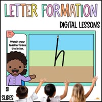 NSW Foundation Font Handwriting PowerPoint – Lowercase Letter Formation with Dirt, Grass & Sky Lines