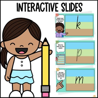 NSW Foundation Font Handwriting PowerPoint – Lowercase Letter Formation with Dirt, Grass & Sky Lines - image 3 of 4