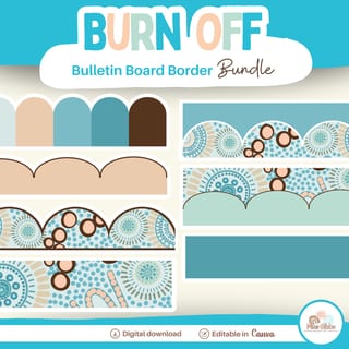 Aboriginal Bulletin Board Borders Bundle Modern classroom decor | Canva Template - image 1 of 7
