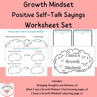 Growth Mindset -Positive Self-Talk Worksheets - image 1 of 4