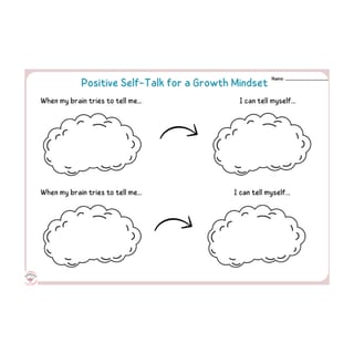 Growth Mindset -Positive Self-Talk Worksheets - image 3 of 4