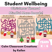 Mindful Maze Boards | Student Wellbeing | Christmas Themed | Zones and Emotions - thumbnail 1 of 3