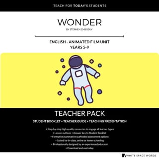 Teacher Pack - Wonder (film unit) - Years 5 & 6 - image 1 of 5