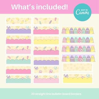 pastel classroom decor bundle bulletin board borders kit modern classroom decor| Canva Template - image 3 of 8