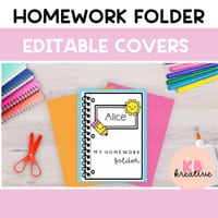 Homework Folder with editable covers - Victorian Curriculum