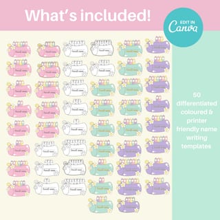 Editable name tracing practice school readiness craftivity | Edit in Canva - image 3 of 8