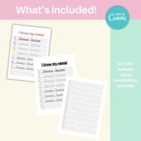 Editable name tracing practice school readiness handwriting | Edit in Canva - thumbnail 3 of 8