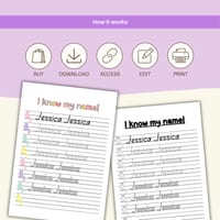 Editable name tracing practice school readiness handwriting | Edit in Canva - thumbnail 7 of 8