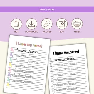 Editable name tracing practice school readiness handwriting | Edit in Canva - image 7 of 8