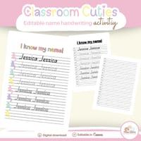 Editable name tracing practice school readiness handwriting | Edit in Canva - thumbnail 1 of 8