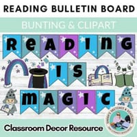 Reading is Magic Classroom decor / Reading Bulletin board - thumbnail 1 of 2