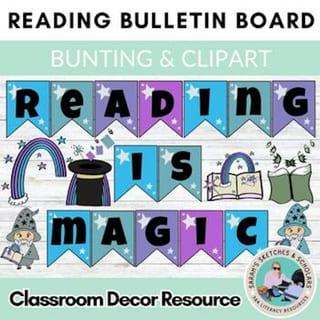 Reading is Magic Classroom decor / Reading Bulletin board - image 1 of 2