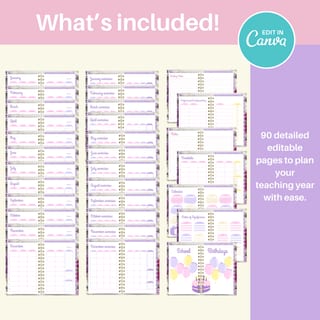 Digital teacher planner for iPad and GoodNotes editable in Canva - image 4 of 9