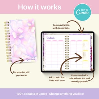 Digital teacher planner for iPad and GoodNotes editable in Canva - image 5 of 9