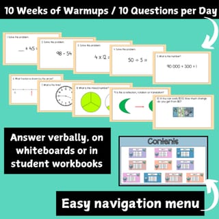 Year 4 Daily Maths Warmup Slides | Set 1 | Australian Curriculum V9 Aligned - image 3 of 5