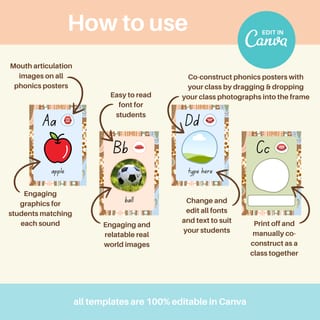 Phonics posters & word wall bundle with Aboriginal artwork Canva Template - image 7 of 9