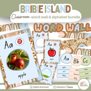 Phonics posters & word wall bundle with Aboriginal artwork Canva Template - image 1 of 9