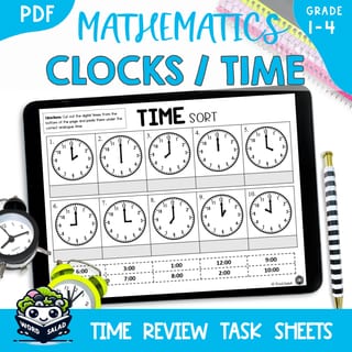 Time Revision: analogue, digital and 24-hour clock practice  [hour, 1/2, 1/4, min] - image 1 of 6