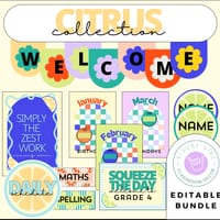 Citrus Classroom Decor BUNDLE | Editable Posters, Resources and Supplies - thumbnail 1 of 2
