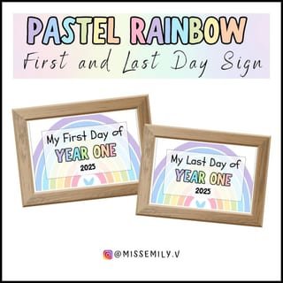 First and Last Day Sign - Pastel Rainbow - image 1 of 1