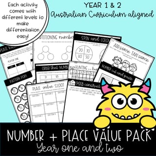 Year One & Two Number and Place Value Activity Bundle | V9 Australian Curriculum - image 1 of 3