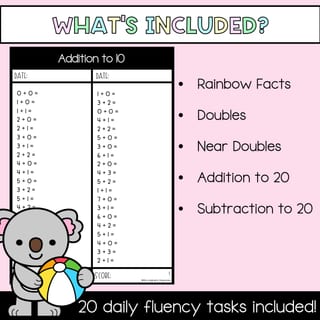 Addition & Subtraction to 20 Fluency Booklet | No Prep | Years One, Two & Three - image 2 of 2