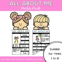 All About Me Poster | First Week of School Craft | Beginning of Year Activity - thumbnail 1 of 3