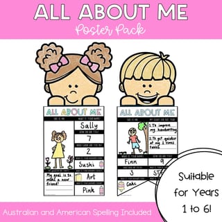 All About Me Poster | First Week of School Craft | Beginning of Year Activity - image 1 of 3