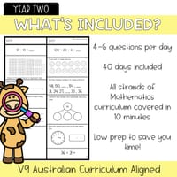 Year Two | Daily Maths Revision Booklet | Australian Curriculum Aligned V9 - thumbnail 2 of 3
