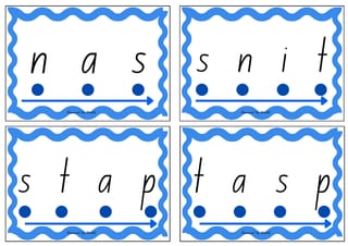 Set 1 Decode and Blend Phonics Cards (S A T P I N). Decodable words and non-sense words - image 3 of 5