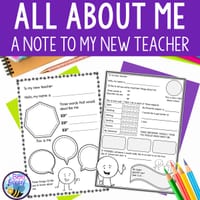 All About Me - A Note To My New Teacher FREEBIE