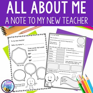 All About Me - A Note To My New Teacher FREEBIE - image 1 of 1