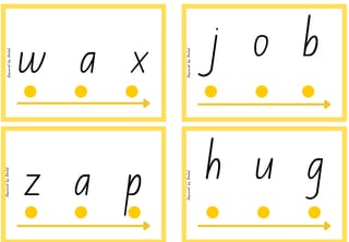 Set 3 Decode and Blend Cards (b, h, f, l, j, v, w, x, y, z) Decodable words and non-sense words - image 1 of 5