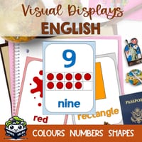 Early Learning Visual Displays: Numbers, Colours, Shapes in ENGLISH