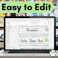 Editable Desk Name Tags - Student Desk Name Model Labels - Eucalyptus Class Decor Back to School - thumbnail 3 of 4