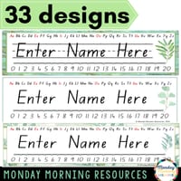 Editable Desk Name Tags - Student Desk Name Model Labels - Eucalyptus Class Decor Back to School - thumbnail 2 of 4